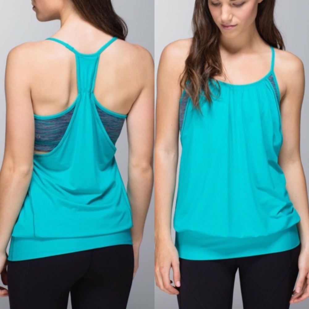 Lululemon No Limits Tank Teal Grey🧘🏻‍♀️Size 8